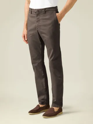 Chocolate brown chinos, Luca Faloni